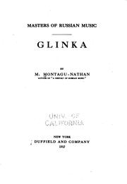 Cover of: Glinka by M. Montagu-Nathan