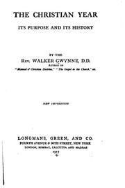 Cover of: The Christian year by Walker Gwynne