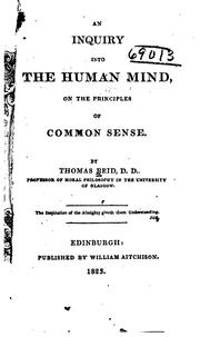 Cover of: An inquiry into the human mind. by Thomas Reid