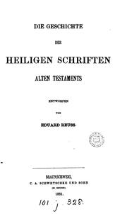 Cover of: Die Geschichte der Heiligen Schriften Alten Testaments.