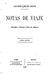 Cover of: Notas de viaje (Colombia y Estados Unidos de América) by Salvador Camacho Roldán