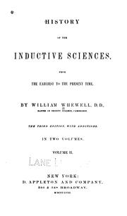 Cover of: History of the inductive sciences. by William Whewell