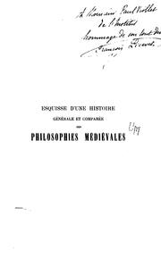 Cover of: Esquisse d'une histoire générale et comparée des philosophies médiévales