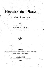 Cover of: Histoire du piano et des pianistes. by Eugène Rapin