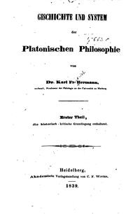 Cover of: Geschichte und System der platonischen Philosophie by Karl Friedrich Hermann