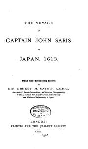 Cover of: The voyage of Captain John Saris to Japan, 1613. by John Saris