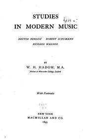 Studies in Modern Music by W. H. Hadow