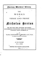 Cover of: The works in verse and prose of Nicholas Breton. by Breton, Nicholas