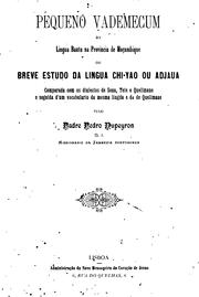 Cover of: Pequeno vademecum da lingua bantu na Provincia de Moçambique by Pedro Dupeyron