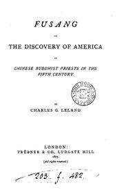 Cover of: Fusang, or, The discovery of America by Chinese Buddhist priests in the fifth century