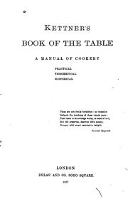 Cover of: Kettner's book of the table by E. S. Dallas