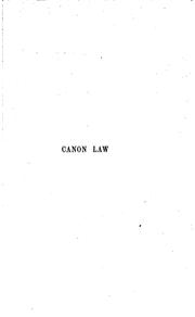 Cover of: Institutes of canon law