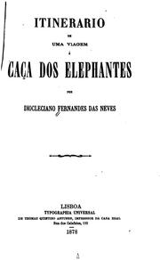 Cover of: Itinerario de uma viagem á caça dos elephantes.