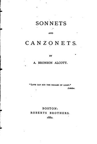 Sonnets and canzonets. by Amos Bronson Alcott