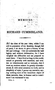 Memoirs of Richard Cumberland by Richard Cumberland