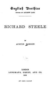 Cover of: Richard Steele.