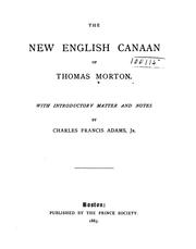 Cover of: New English Canaan of Thomas Morton.