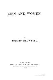 Men and women by Robert Browning