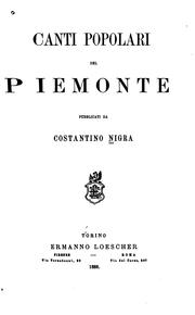 Canti popolari del Piemonte by Costantino Nigra