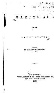 Cover of: The martyr age of the United States. by Harriet Martineau