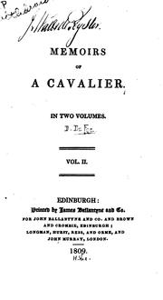 Cover of: Memoirs of a cavalier ... | Daniel Defoe