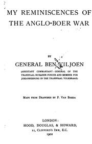 Cover of: My reminiscences of the Anglo-Boer war | Ben J. Viljoen