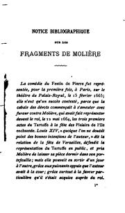 Cover of: Les Fragments de Molière.: Comédie en deux actes et en prose