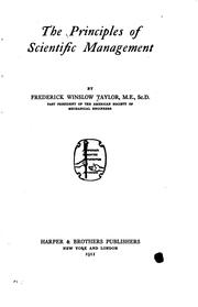Cover of: The principles of scientific management. by Frederick Winslow Taylor
