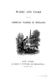 Cover of: Walks and talks of an American farmer in England. by Frederick Law Olmsted, Sr.