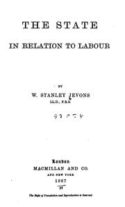 Cover of: The state in relation to labour.