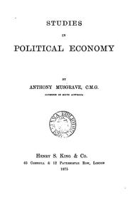 Cover of: Studies in political economy.