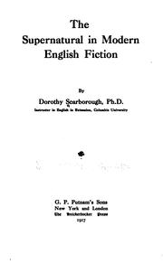 Cover of: The supernatural in modern English fiction. by Dorothy Scarborough