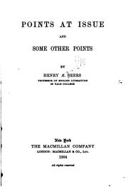 Cover of: Points at issue and some other points. by Henry A. Beers