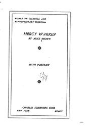 Cover of: Mercy Warren.