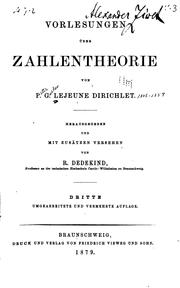 Cover of: Vorlesungen über Zahlentheorie. by Peter Gustav Lejeune-Dirichlet