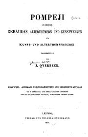 Cover of: Pompeji in seinen Gebäuden, Alterthümern und Kunstwerken. by Johannes Adolf Overbeck
