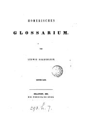Cover of: Homerisches Glossarium. by Ludwig von Döderlein