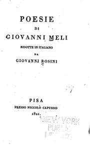 Cover of: Poesie by Giovanni Meli