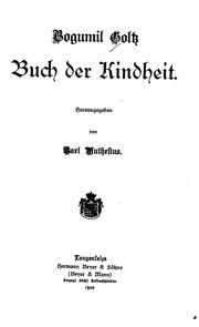 Cover of: Buch der Kindheit. by Bogumil Goltz