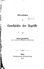 Cover of: Studien zur Geschichte der Begriffe.