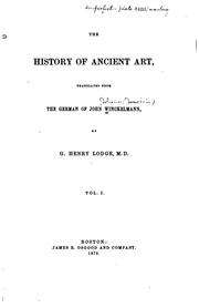 Cover of: History of ancient art. by Johann Joachim Winckelmann