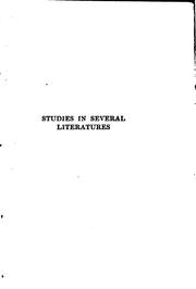 Cover of: Studies in several literatures.