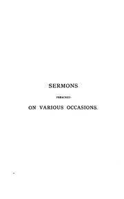 Cover of: Sermons preached on various occasions. by John Henry Newman