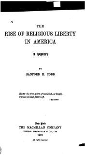 Cover of: The rise of religious liberty in America: a history.