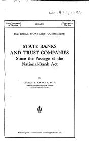 Cover of: State banks and trust companies, since the passage of the National-bank act. by George Ernest Barnett