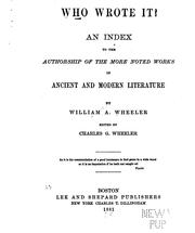 Cover of: Who wrote it? by William Adolphus Wheeler