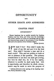 Cover of: Opportunity, and other essays and addresses.