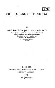 Cover of: The science of money. | Alexander Del Mar