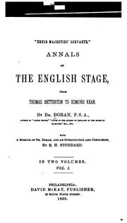 Cover of: "Their Majesties' servants." Annals of the English stage: from Thomas Betterton to Edmund Kean.