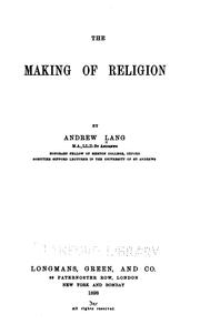 Cover of: The making of religion. by Andrew Lang